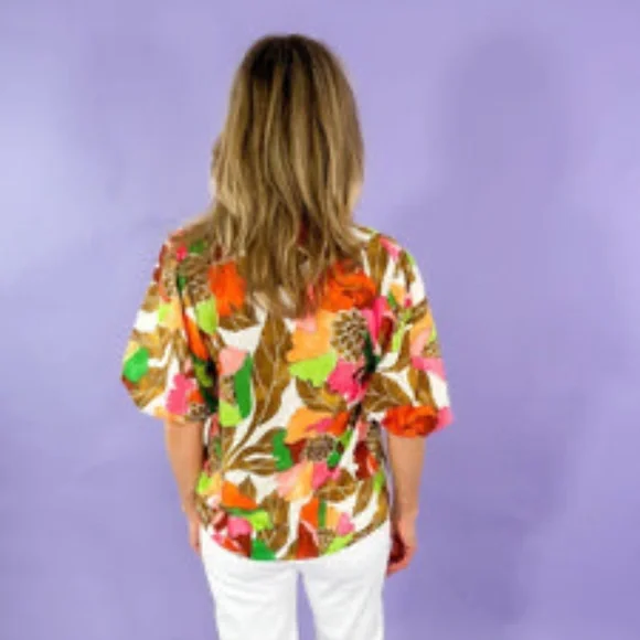 THML Floral Blouse - Multicolor NWOT - Picture 2 of 7